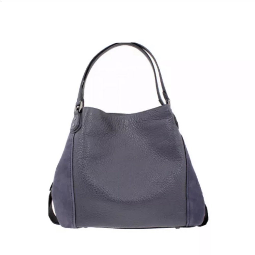 Coach Edie Pebbled Bag, Navy (Retail $495 USD)